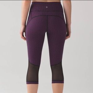 Lululemon Gear Up 17” Crop in Pink and Black
